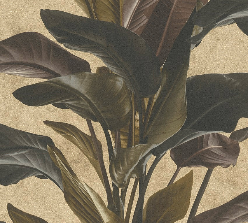  Tapete Vlies Floral Blätter Braun Gold Metallic 37862-4