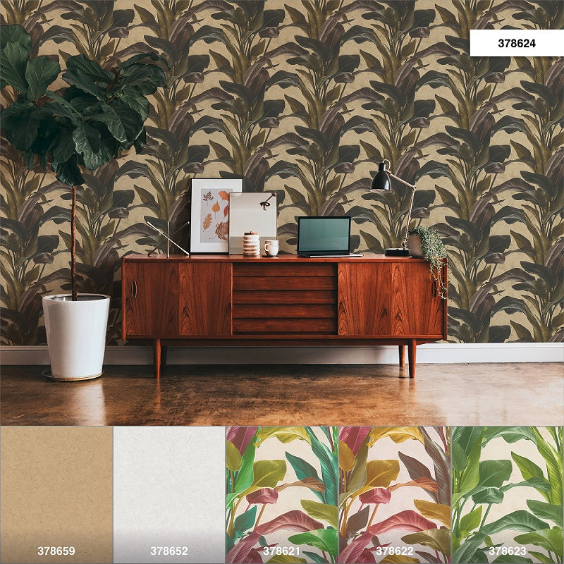  Tapete Vlies Floral Blätter Braun Gold Metallic 37862-4