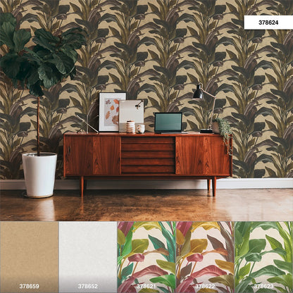  Tapete Vlies Floral Blätter Braun Gold Metallic 37862-4