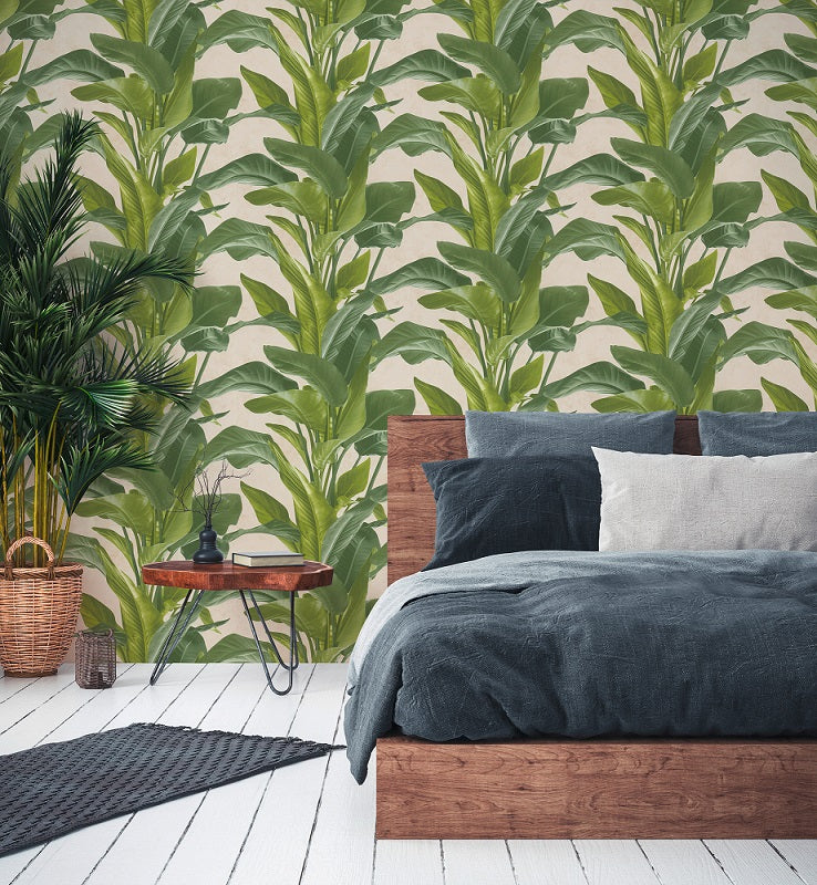 Tapete Vlies Floral Blätter Grün Creme 37862-3