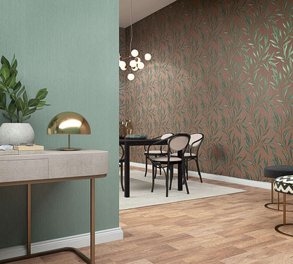  Tapete Vlies Floral Blätter Rot-braun Grün Marburg 32205