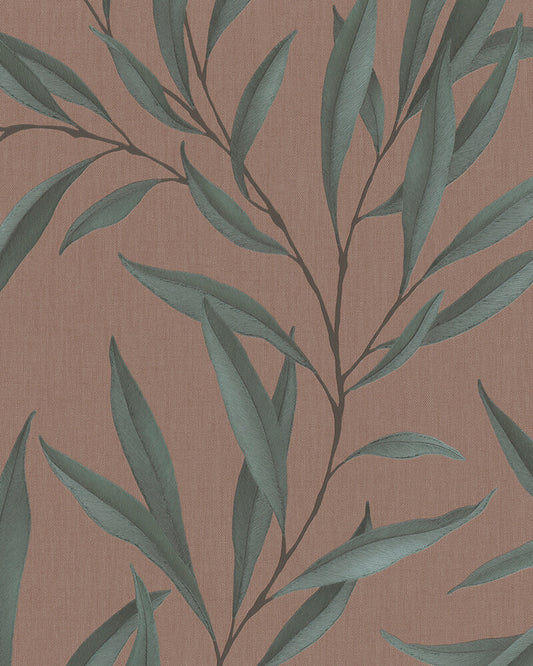  Tapete Vlies Floral Blätter Rot-braun Grün Marburg 32205