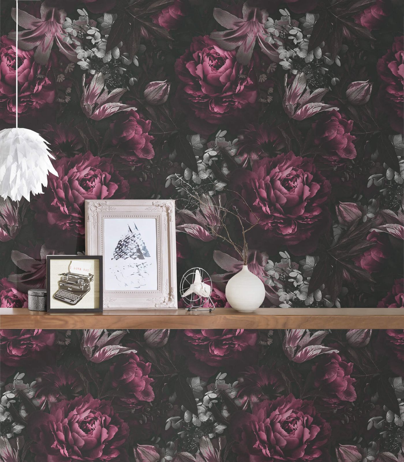 A.S. Creation Tapete Vlies Floral Blumenmuster Anthrazit