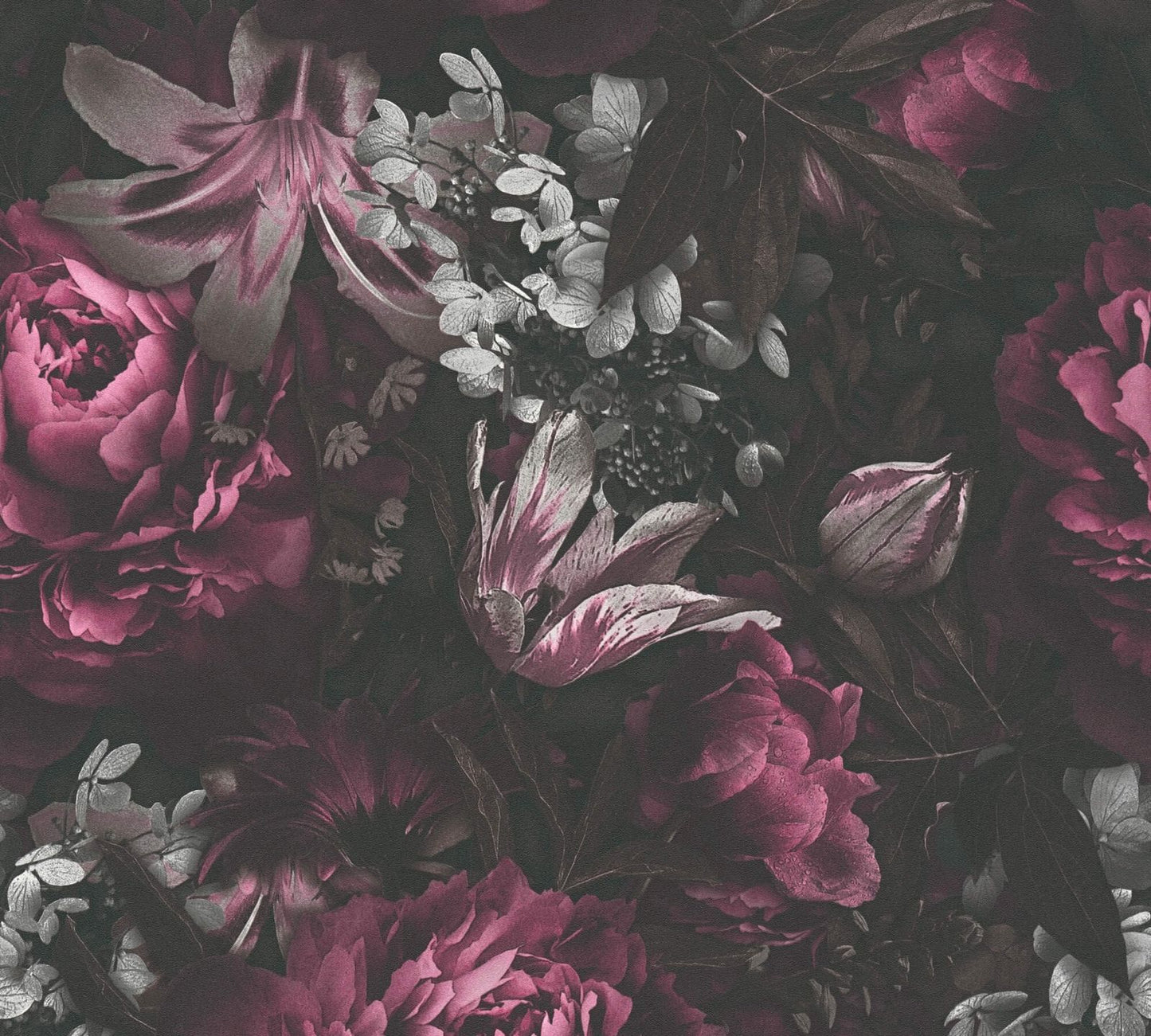 A.S. Creation Tapete Vlies Floral Blumenmuster Anthrazit