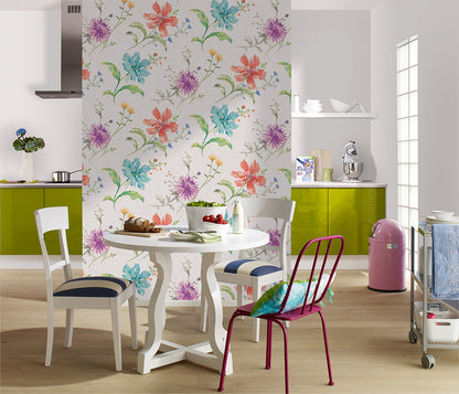  Tapete Vlies Floral Blumen Bunt Grau-weiss Shades 32454