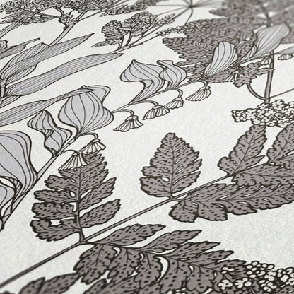  Tapete Vlies Floral Blumen Grau Weiß 37752-1