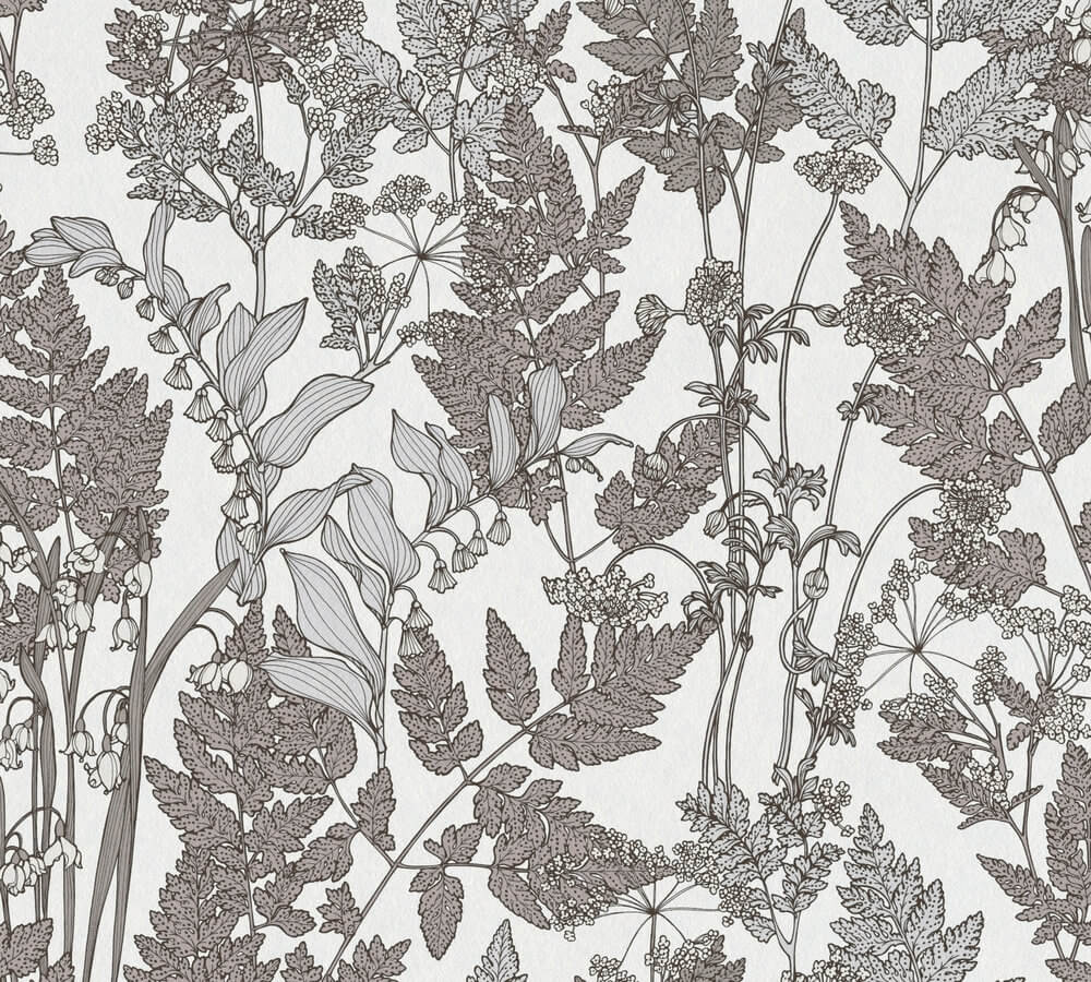  Tapete Vlies Floral Blumen Grau Weiß 37752-1