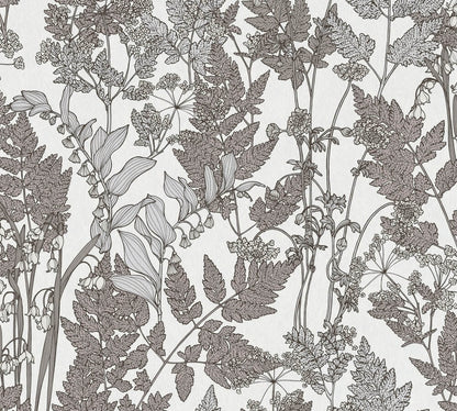  Tapete Vlies Floral Blumen Grau Weiß 37752-1