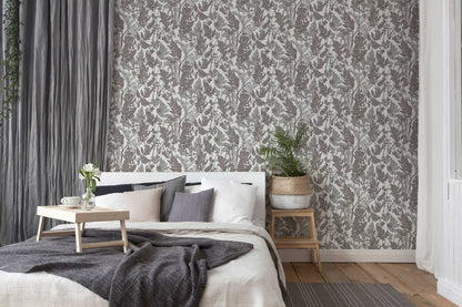 Tapete Vlies Floral Blumen Grau Weiß 37752-1
