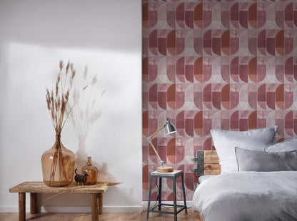 A.S. Creation Tapete Vlies Grafik Halbkreise Rot Bordeaux 37531-6
