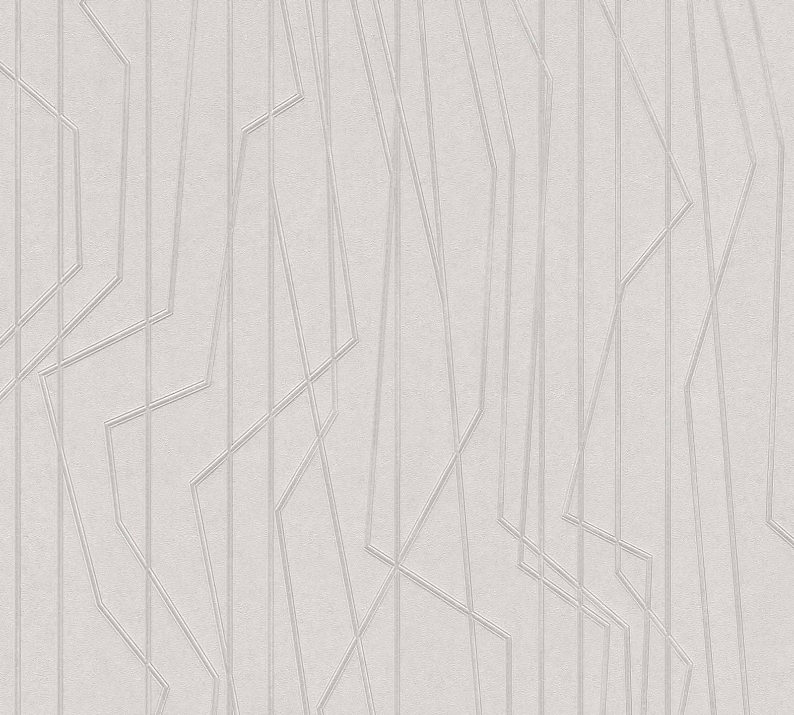 A.S. Creation Tapete Vlies Grafik Liniert Hellgrau Glanz 36878-2