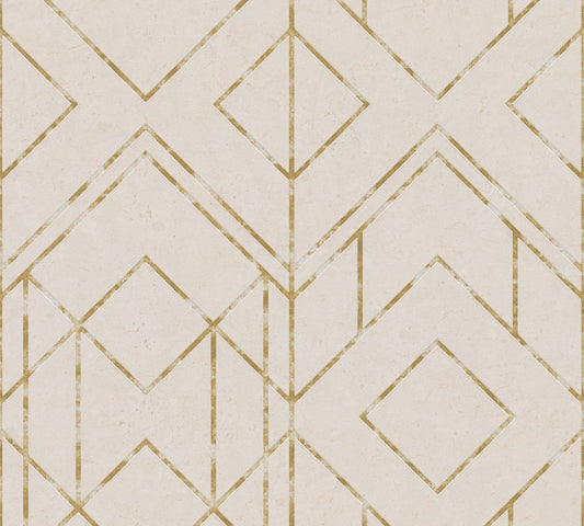  Tapete Vlies Grafik-Muster Beige Gold Metallic 37869-3