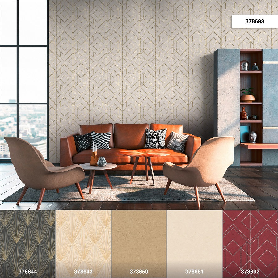  Tapete Vlies Grafik-Muster Beige Gold Metallic 37869-3