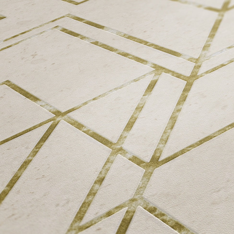  Tapete Vlies Grafik-Muster Beige Gold Metallic 37869-3