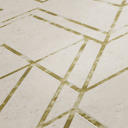  Tapete Vlies Grafik-Muster Beige Gold Metallic 37869-3