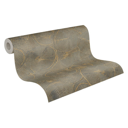  Tapete Vlies Grafisch Kreise Gold Metallic 37900-3