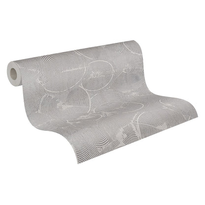  Tapete Vlies Grafisch Kreise Grau Metallic 37900-2