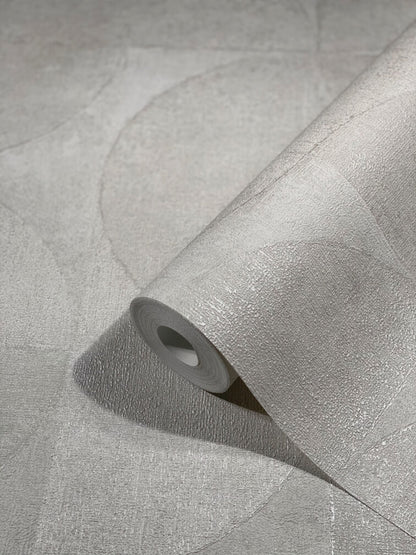  Tapete Vlies Grafisch Metallic Weiß-grau 32824