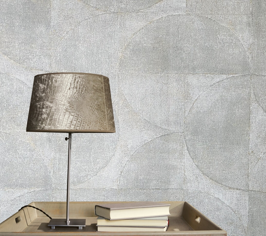  Tapete Vlies Grafisch Metallic Weiß-grau 32824