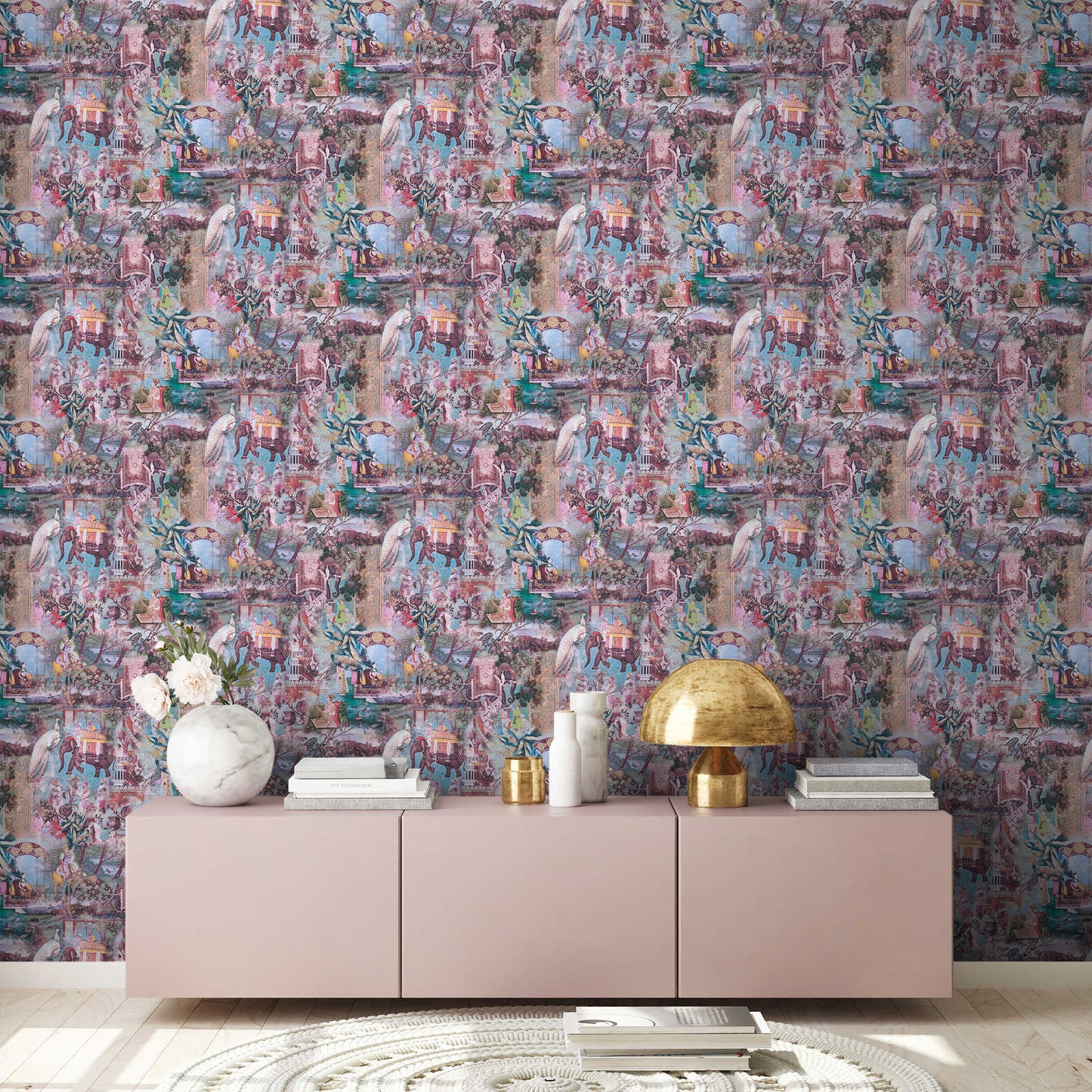 A.S. Creation Tapete Vlies Indien Muster Blau Bunt 38173-3