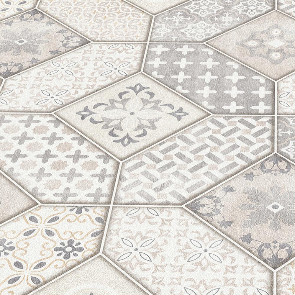  Tapete Vlies Kacheln Orient Beige Grau Erismann 6315-02