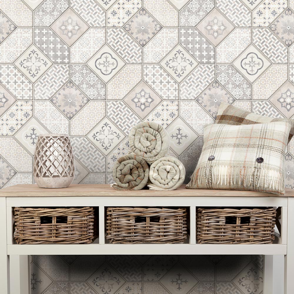 Tapete Vlies Kacheln Orient Beige Grau Erismann 6315-02