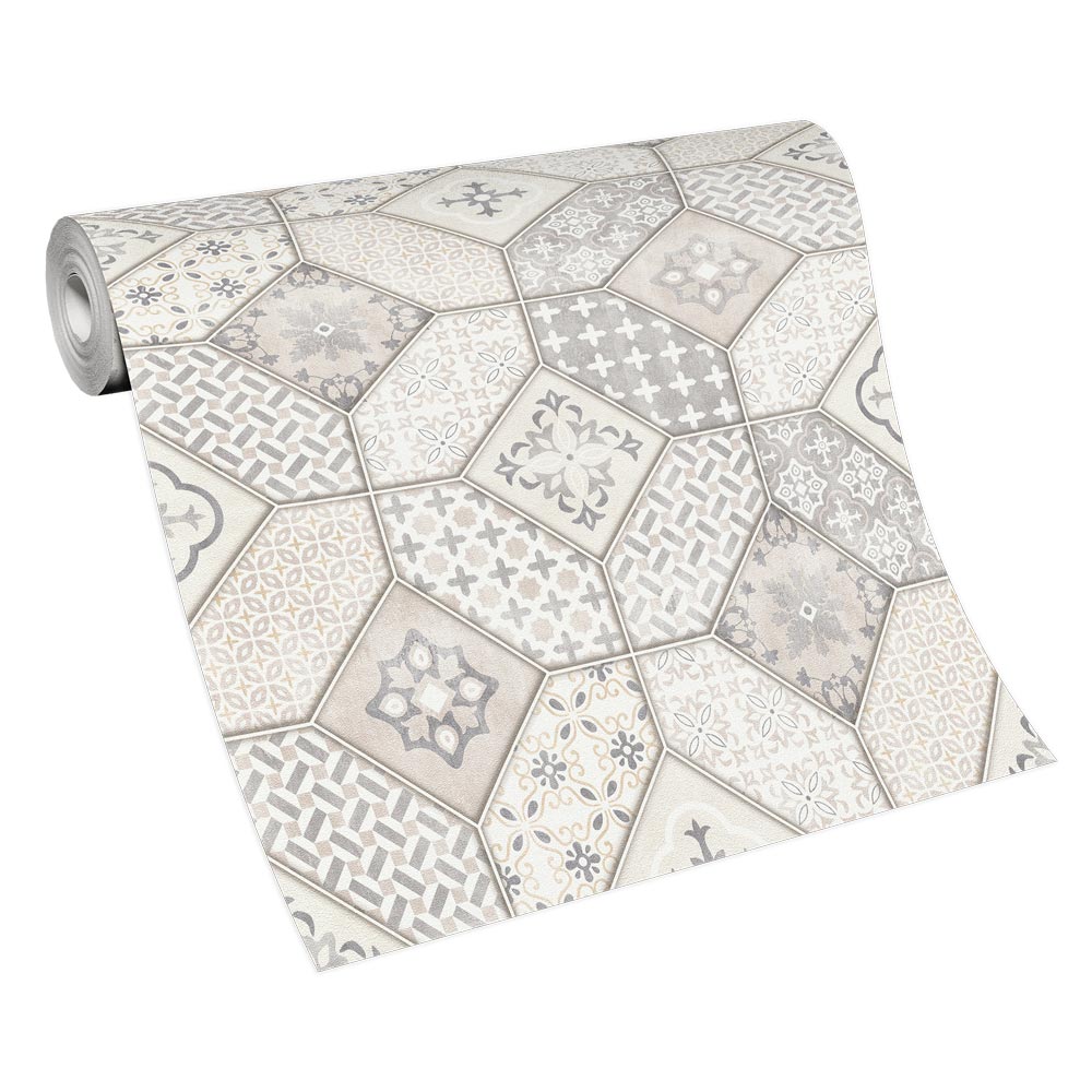 Tapete Vlies Kacheln Orient Beige Grau Erismann 6315-02