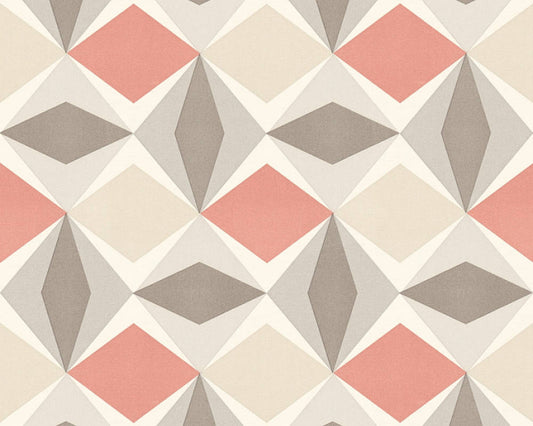A.S. Creation Tapete Vlies Karo-Muster Grafik Rot Grau 95766-6