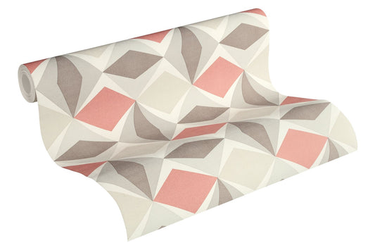 A.S. Creation Tapete Vlies Karo-Muster Grafik Rot Grau 95766-6