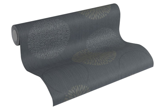 A.S. Creation Tapete Vlies Kreise 3D Anthrazit Grau AS Creation 93791-1