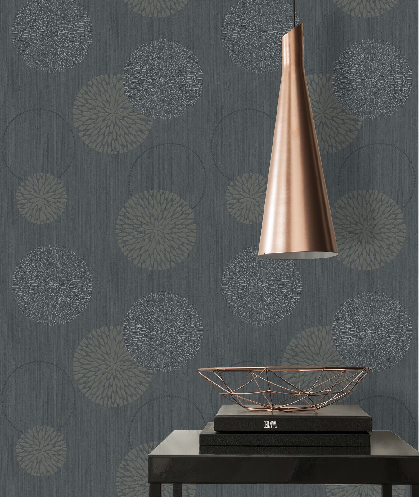 A.S. Creation Tapete Vlies Kreise 3D Anthrazit Grau AS Creation 93791-1