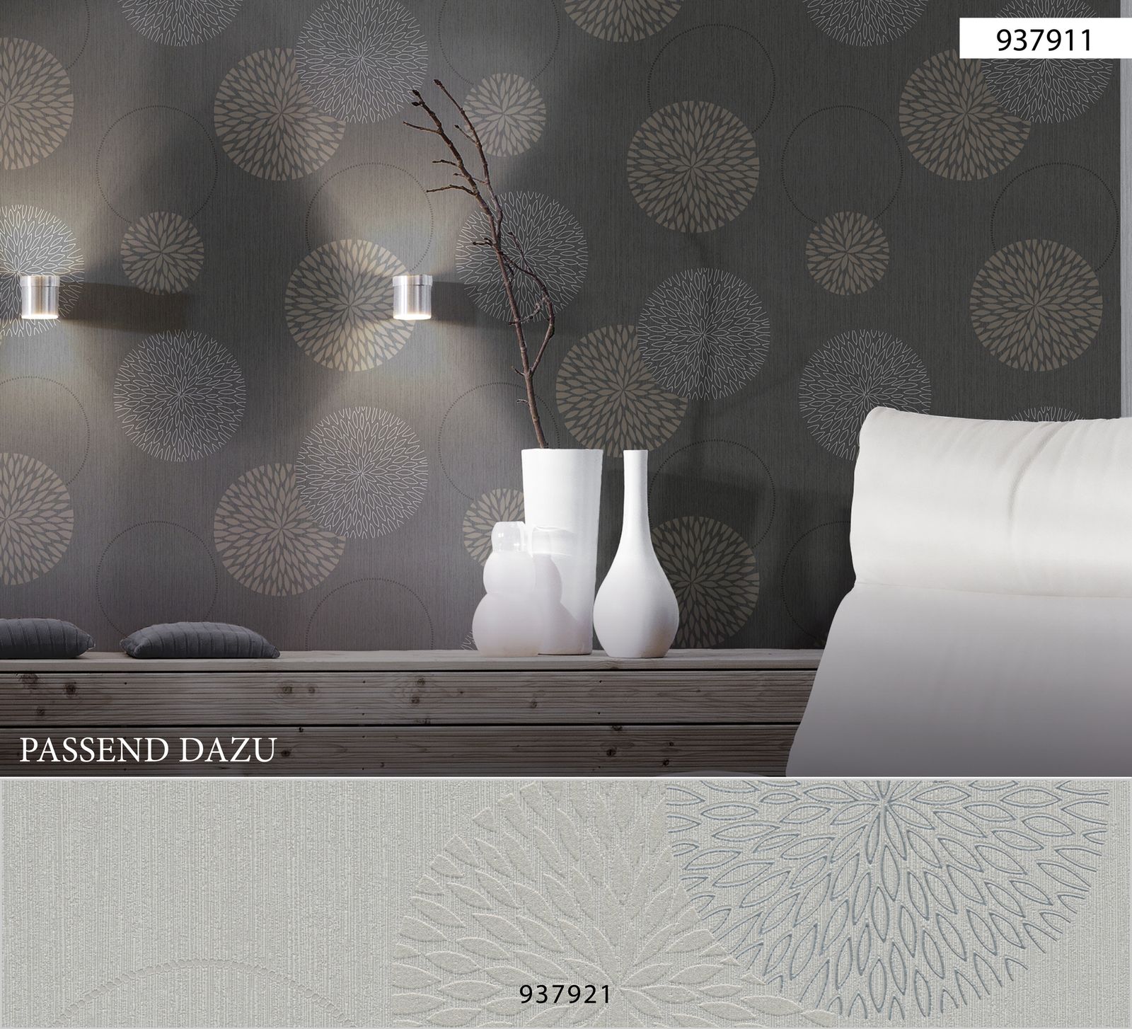 A.S. Creation Tapete Vlies Kreise 3D Anthrazit Grau AS Creation 93791-1