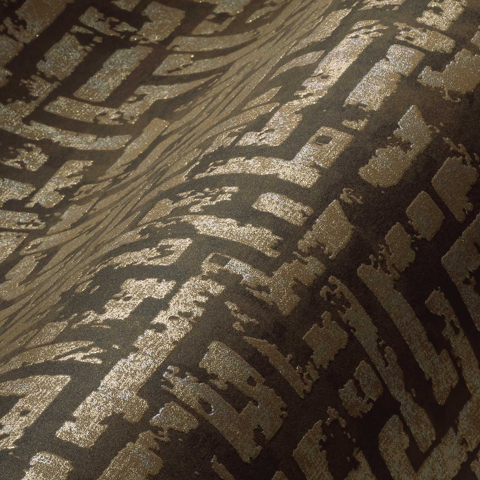 A.S. Creation Tapete Vlies Labyrinth Geometrie Braun Gold 38695-5