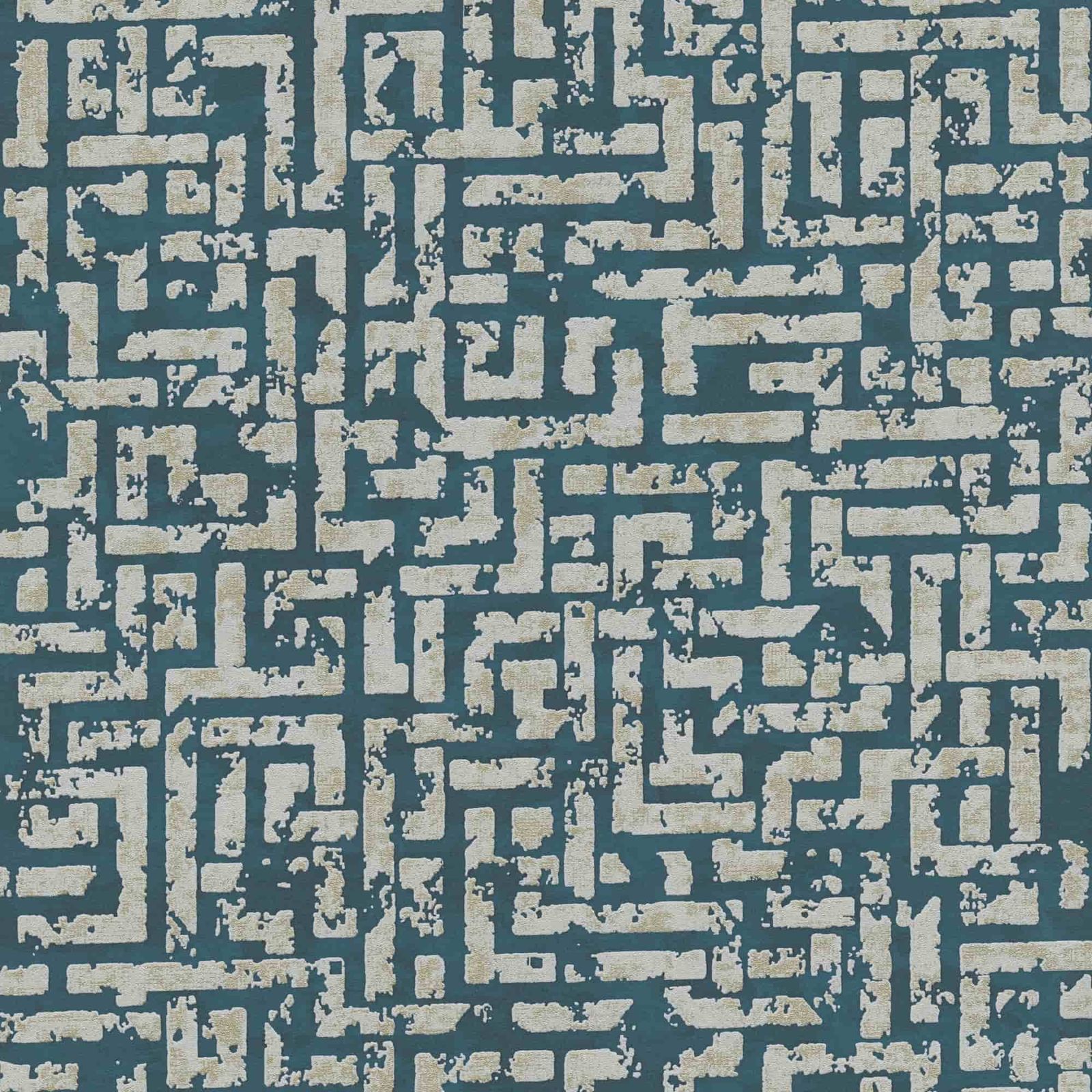 A.S. Creation Tapete Vlies Labyrinth Geometrie Dunkelblau Gold 38695-3