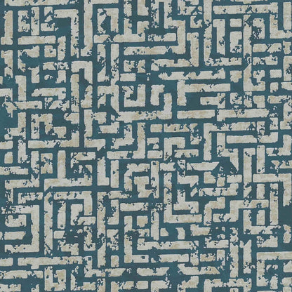 A.S. Creation Tapete Vlies Labyrinth Geometrie Dunkelblau Gold 38695-3