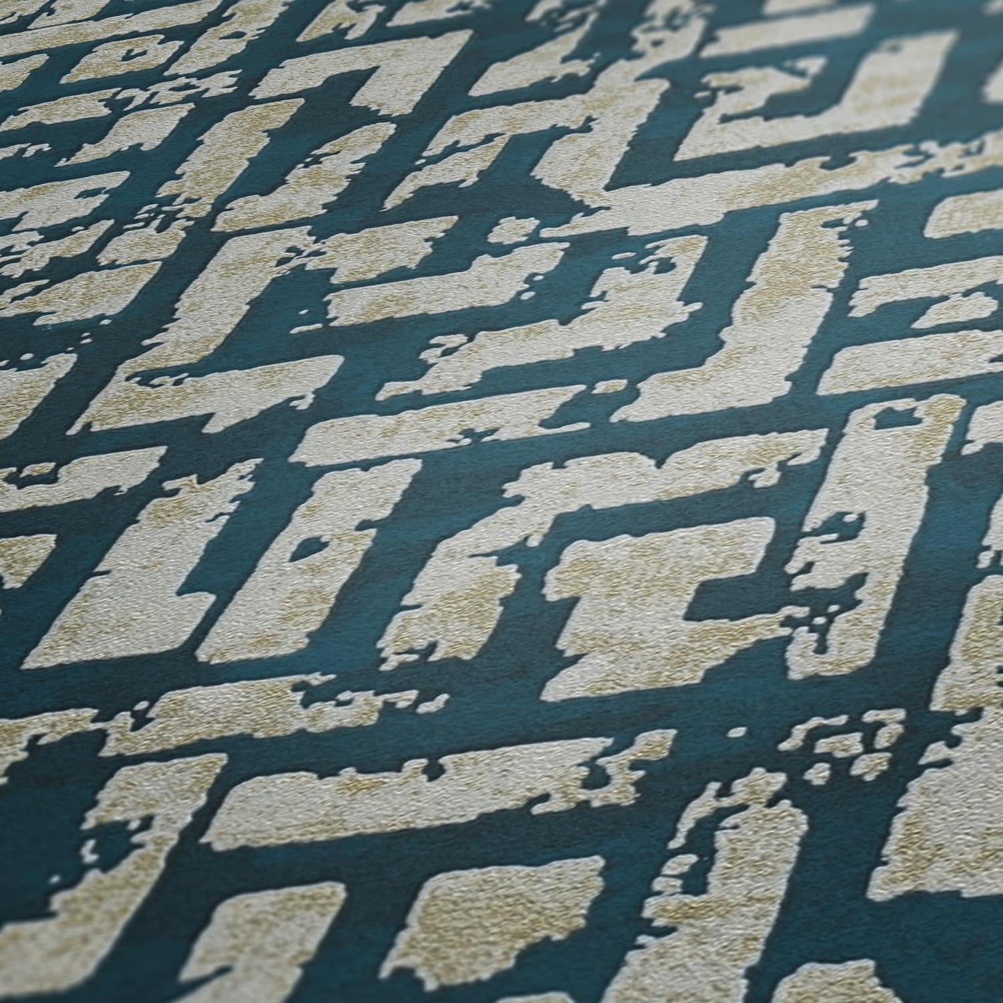 A.S. Creation Tapete Vlies Labyrinth Geometrie Dunkelblau Gold 38695-3