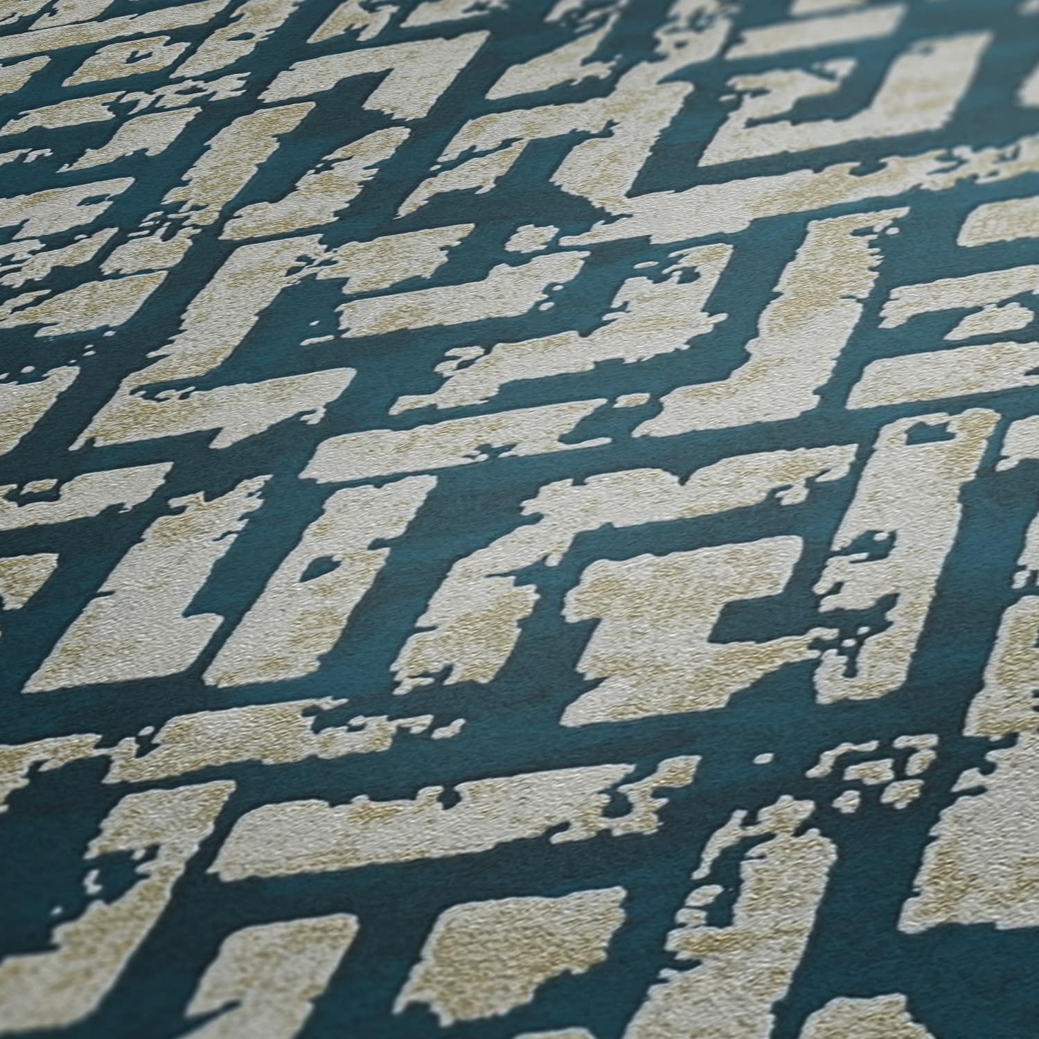 A.S. Creation Tapete Vlies Labyrinth Geometrie Dunkelblau Gold 38695-3