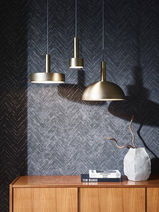  Tapete Vlies Marburg Linie Zick-Zack Grau Metallic 84880