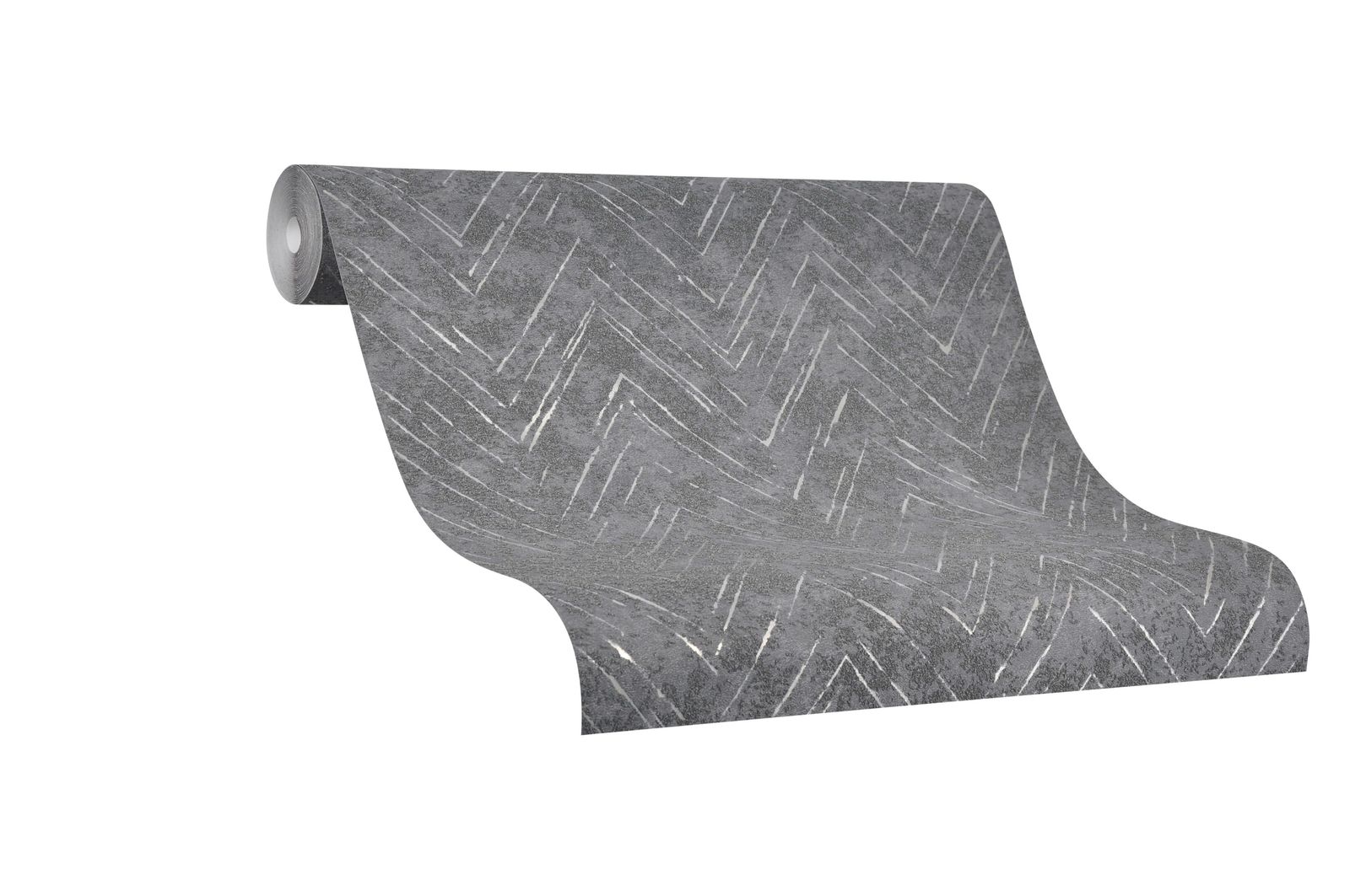  Tapete Vlies Marburg Linie Zick-Zack Grau Metallic 84880