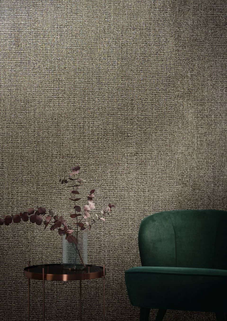  Tapete Vlies Meliert Textil Grau Gold Metallic 85738