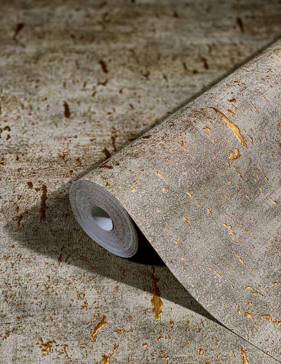  Tapete Vlies Meliert Strukturtapete Greige Metallic 85767