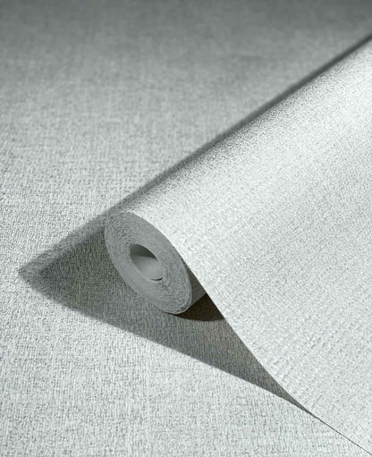  Tapete Vlies Meliert Textil Weiß-grau Metallic 85742