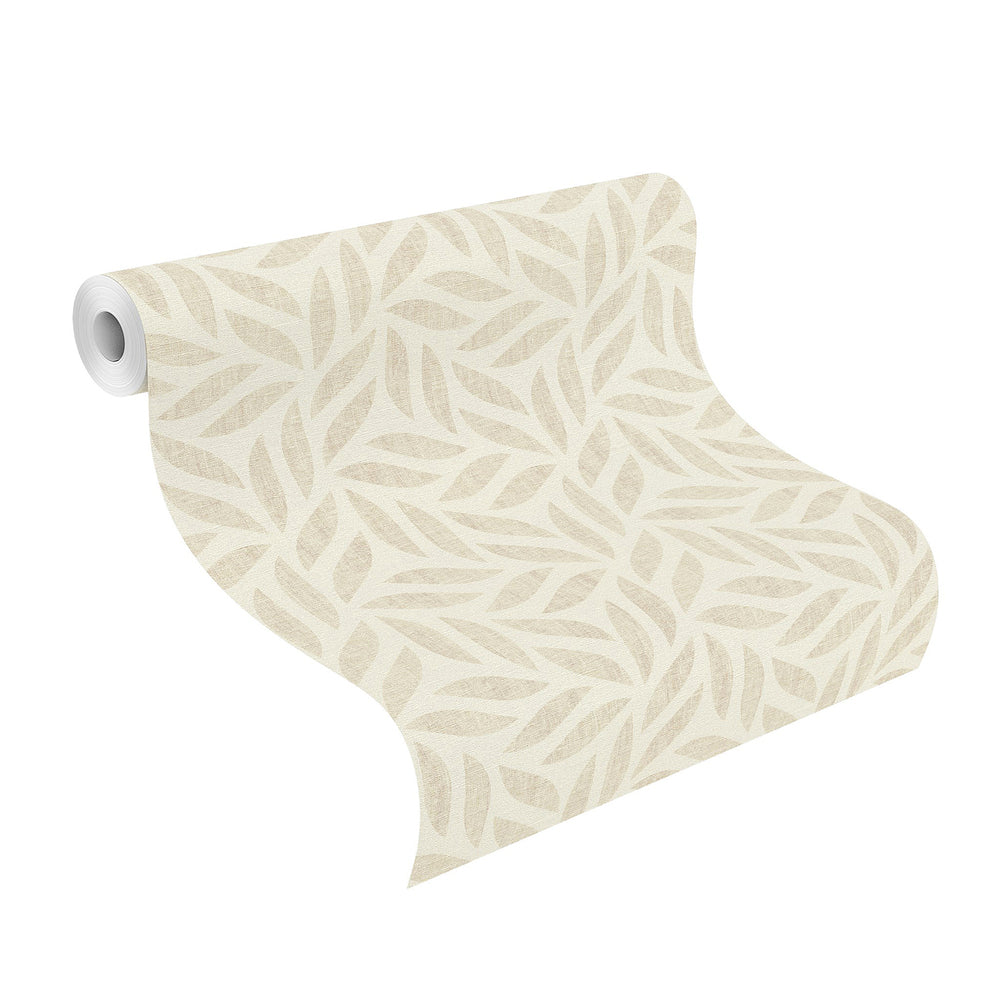  Tapete Vlies Muster Blätter Creme Beige Rasch 704624
