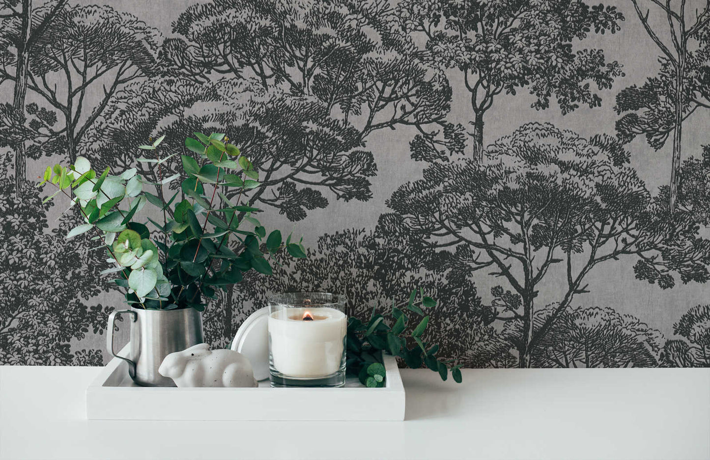 A.S. Creation Tapete Vlies Natur Bäume Grau Schwarz 38023-3