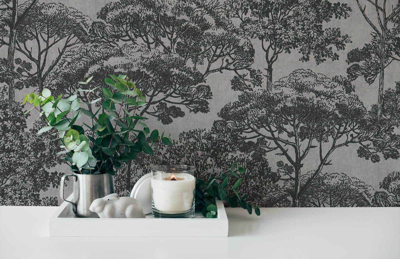 A.S. Creation Tapete Vlies Natur Bäume Grau Schwarz 38023-3