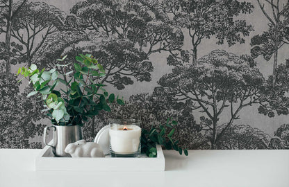 A.S. Creation Tapete Vlies Natur Bäume Grau Schwarz 38023-3