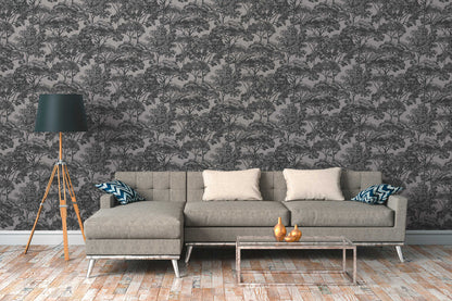 A.S. Creation Tapete Vlies Natur Bäume Grau Schwarz 38023-3