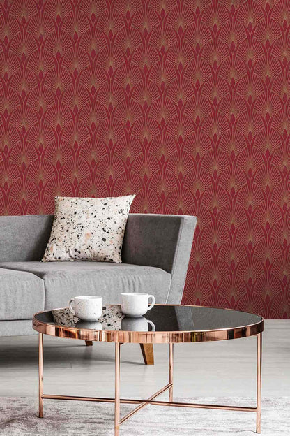  Tapete Vlies New Walls Retro Rot Gold Metallic 37427-4