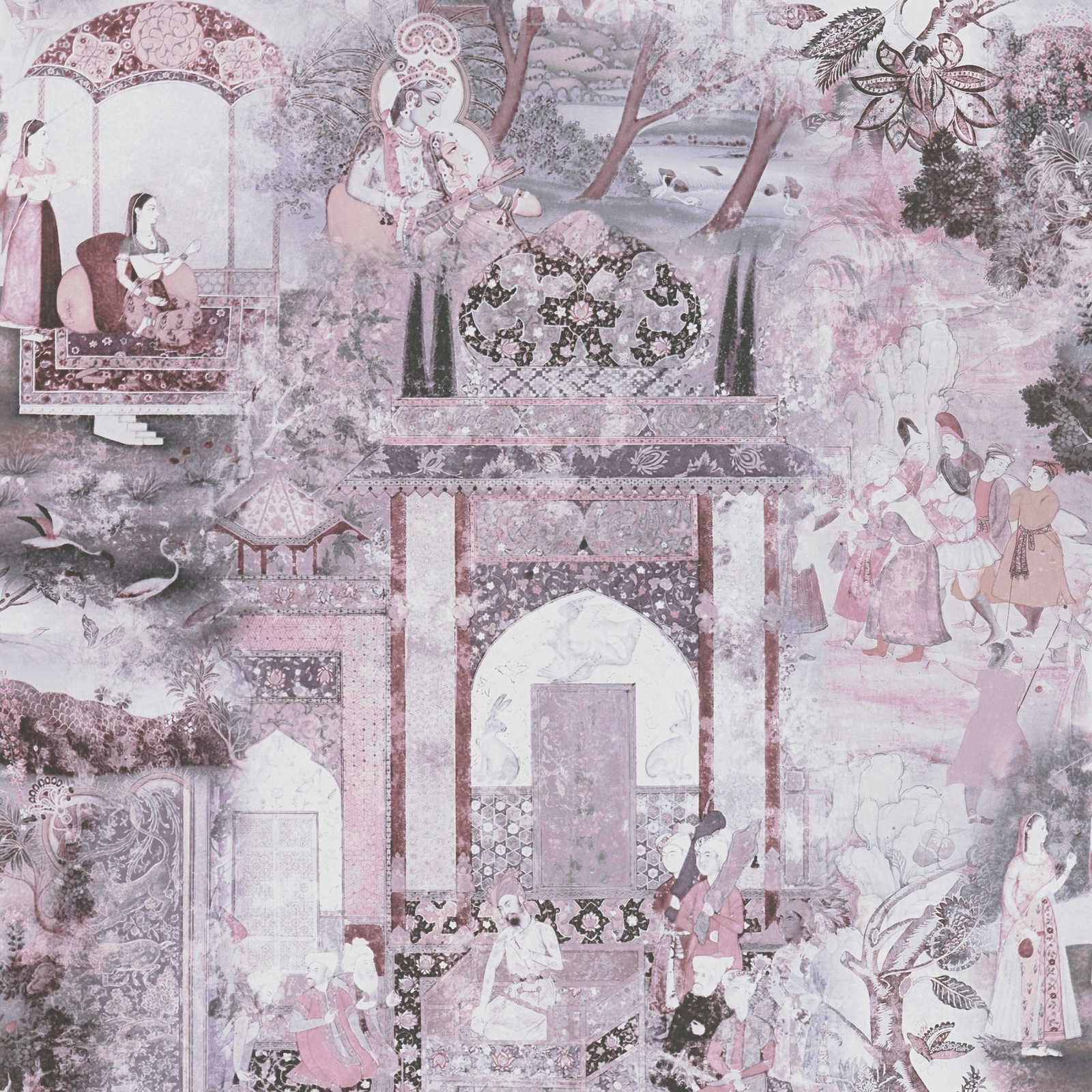 A.S. Creation Tapete Vlies Orient Muster Lila Grau 38174-4