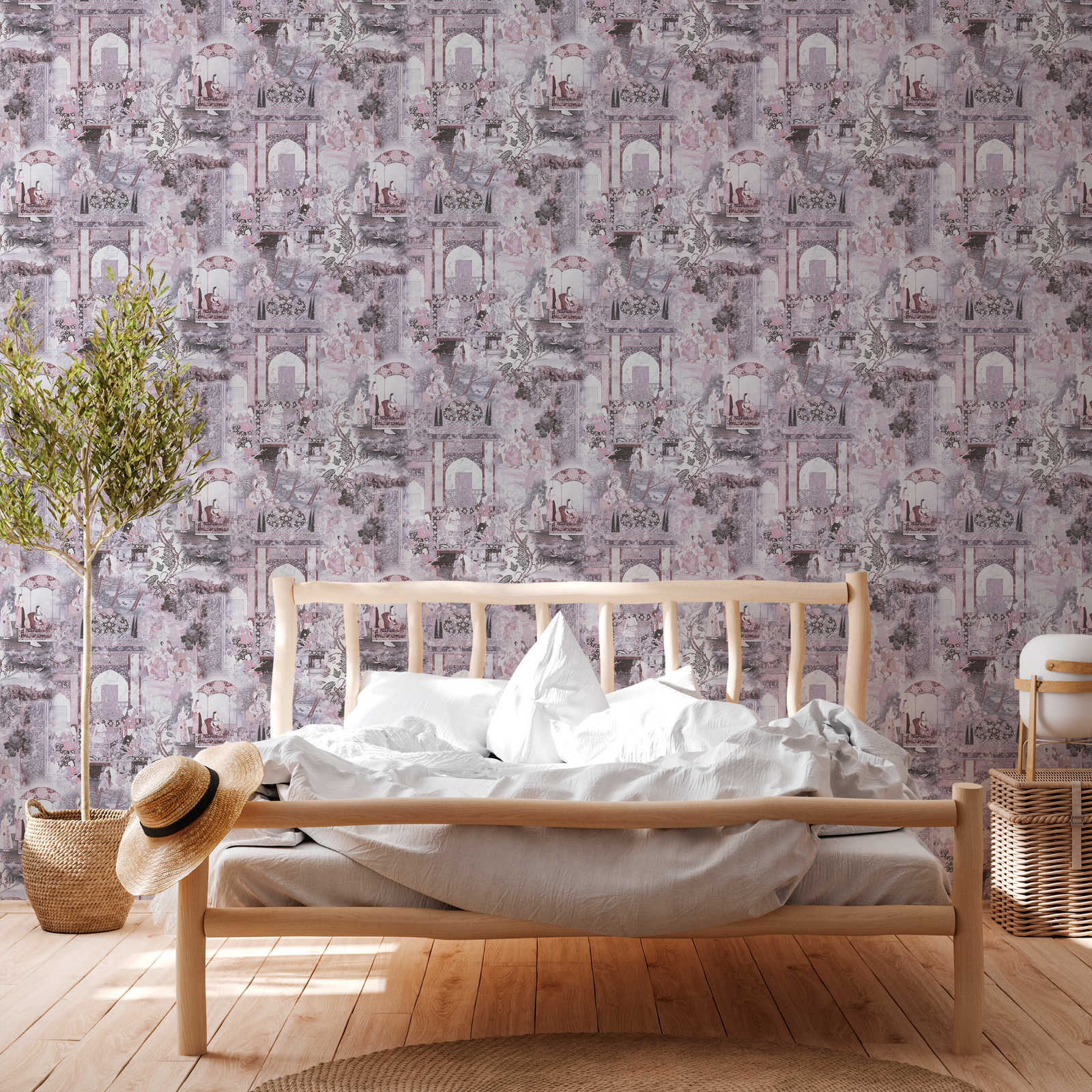 A.S. Creation Tapete Vlies Orient Muster Lila Grau 38174-4